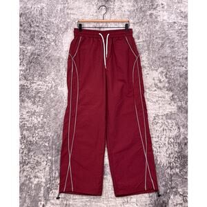 New Aelfric Eden Sweatpants XL Womens Red Baggy Windbreaker Drawstring